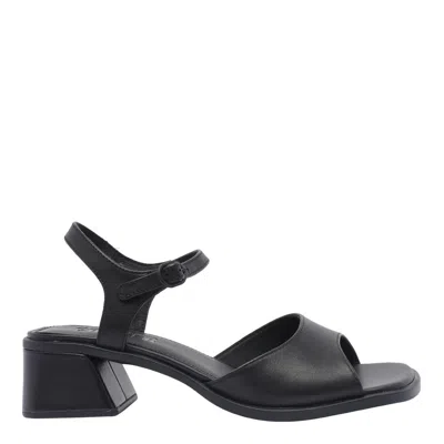 Camper Kora Leather Heeled Sandal In Black, Women's At Urban Outfitters