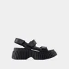 Camper Bcn Lightweight Leather Sandals In Black, Women's At Urban Outfitters In Black