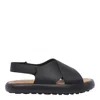 Camper Oruga Criss-cross Sandals In Black