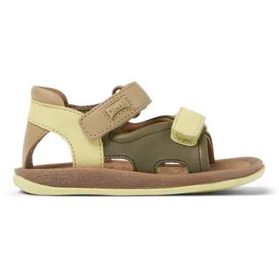 Camper Kids' Sandals For First Walkers In Green,yellow,beige