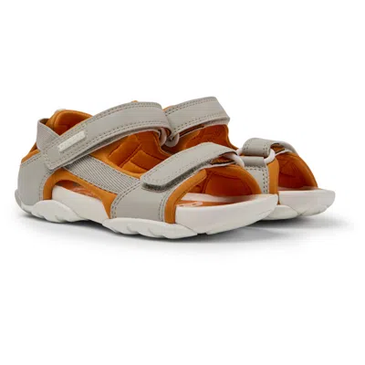 Camper Kids' Sandals For Girls In Grey,orange