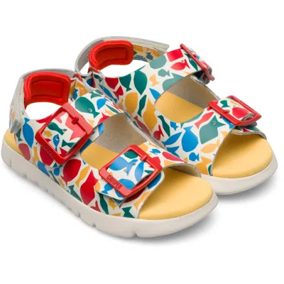Camper Kids' Sandals For Girls In White,red,yellow