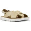 Camper Oruga Slingback Leather Sandals In Beige