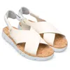 Camper Oruga Crossover Leather Sandals In Beige