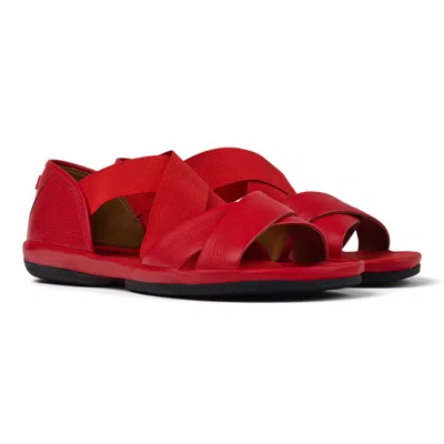 Camper Right Nina Leather Sandals In Red