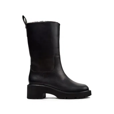 Camper Shearling-lined Leather Boot In Black