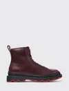 Camper Brutus Lace-up Combat Boots In Burgundy