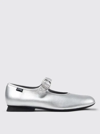 Camper Casi Leather Mary Jane Shoe In Silver, Women's At Urban Outfitters