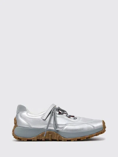 Camper Drift Trail Metallic Leather Sneakers In Silver
