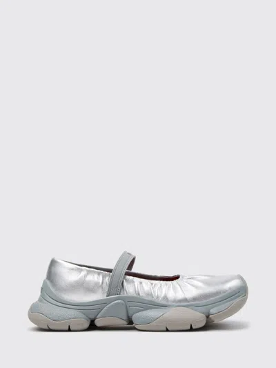 Camper Karst 2 Gray Leather Sneakers For Women In Silver
