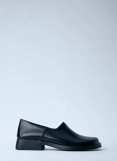 Camper Slip-on Leather Loafers In Black