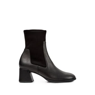 Camper Smooth Calf Leather Ankle Boot In Black