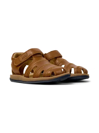 Camper Kids' Smooth Leather Bicho Sandals In Brown