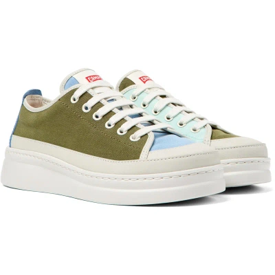 Camper Runner Up Twins Panelled Sneakers In White,blue,green