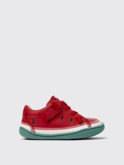 Camper Babies'  Twins Watermelon Print Leather Sneakers In Red