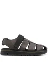 Camper Strap Fastenting Chunky Sole Sandals In Brown