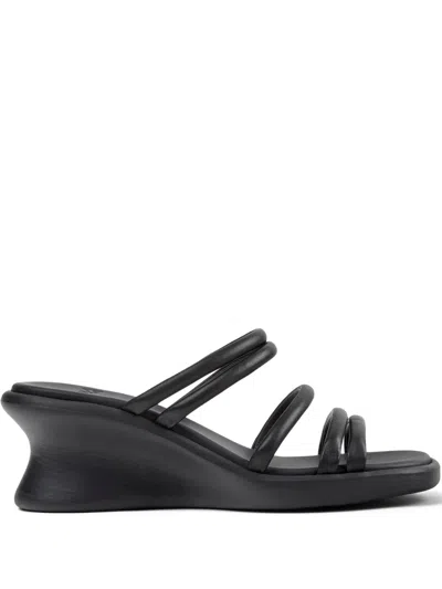 Camper Strap-detail Wedge Sandals In Black