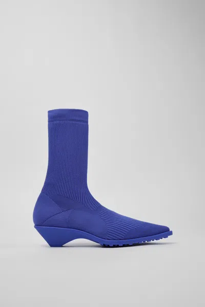 Camper Stretch Ribbed Knit Sneaker In Blue