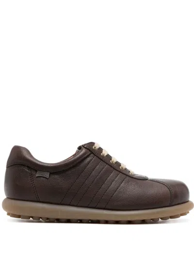 Camper Low-top Leather Sneakers In Marrone