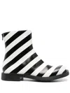 Camper Striped Ankle Boots In Black