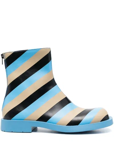 Camper Gestreifte Stiefel In Blue