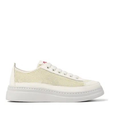 Camper Strobel Beige Breathable Mesh Sneakers In White