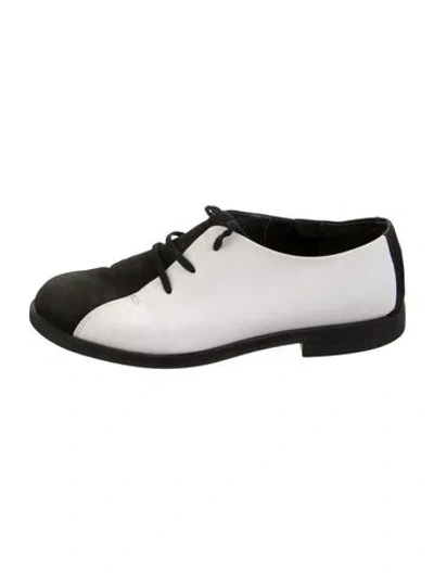 Pre-owned Camper Suede Colorblock Pattern Oxfords In Black/white