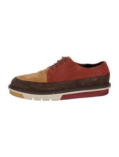 Pre-owned Camper Suede Colorblock Pattern Sneakers In Brown