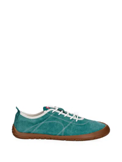 Camper Suede Contrast-stitched Sneakers In Green