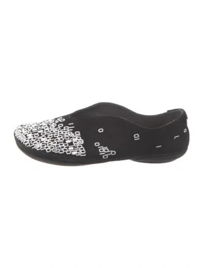 Pre-owned Camper Suede Graphic Print Flats In Black