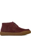 Camper Suede Lace-up Boots In Red