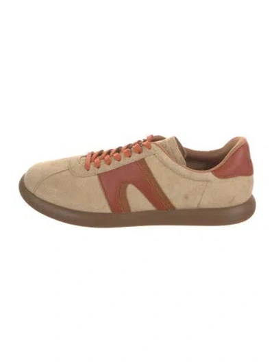 Pre-owned Camper Suede Printed Sneakers In Brown