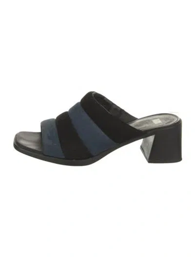 Pre-owned Camper Suede Slides In Black