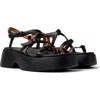 Camper Tasha Ankle Strap Platform Sandal In Nero