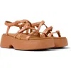 Camper Tasha Ankle Strap Platform Sandal In Brown