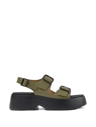 Camper Tasha Buckle Sandals In Green
