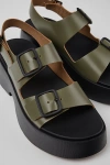Camper Tasha Platform Sandal In Green