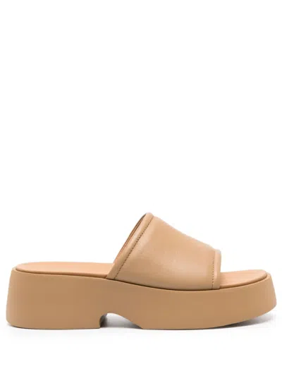 Camper Tasha Leather Sandals In 褐色