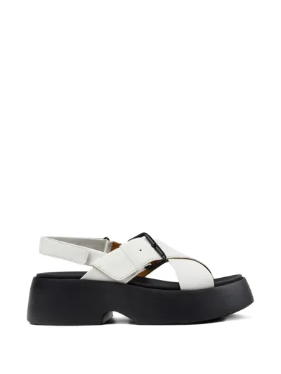 Camper Tasha Leather Sandals In Black