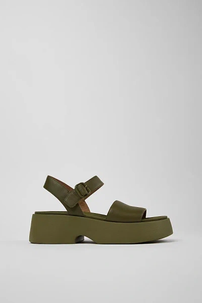 CAMPER TASHA LEATHER SANDALS IN GREEN, WOMEN'S AT URBAN OUTFITTERS