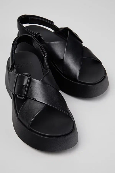 Camper Tasha Leather X-strap Sandal In Black, Women's At Urban Outfitters