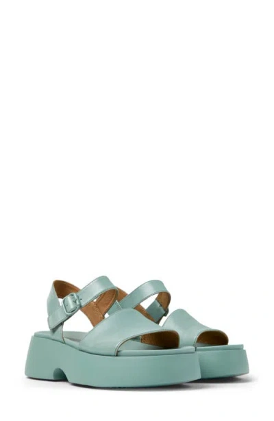 Camper Tasha Platform Sandal In Medium Green