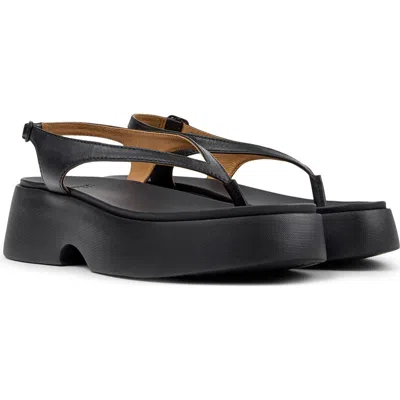 Camper Tasha Platform Thong Sandal In Black
