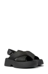 Camper Tasha 55mm Crossover Sandals In Black