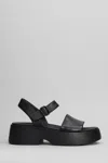 Camper Tasha Sandals In Black Leather