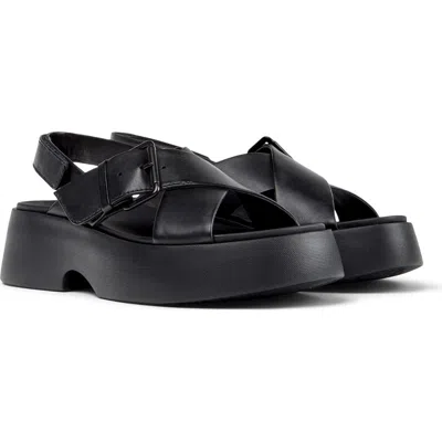 Camper Tasha X-strap Platform Sandal In Black