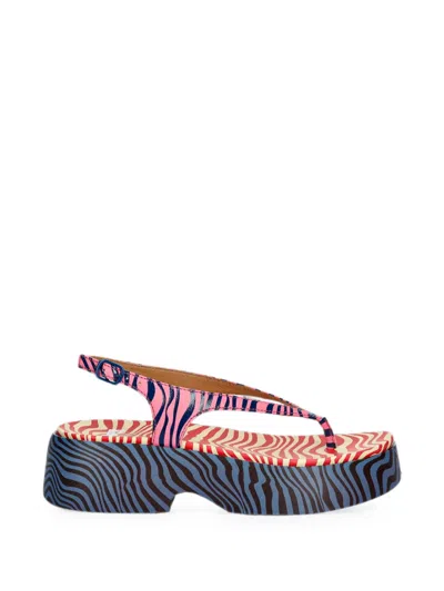 Camper Tasha Zebra-print Platform Sandals In Multi