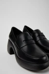 Camper Thelma Ii Leather Heeled Loafer In Black, Women's At Urban Outfitters