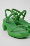 Camper Thelma Leather Heeled Sandal In Green, Women's At Urban Outfitters