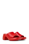 Camper Thelma Platform Slide Sandal In Vibrant Red